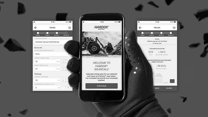 The Hardox WearCalc software from SSAB