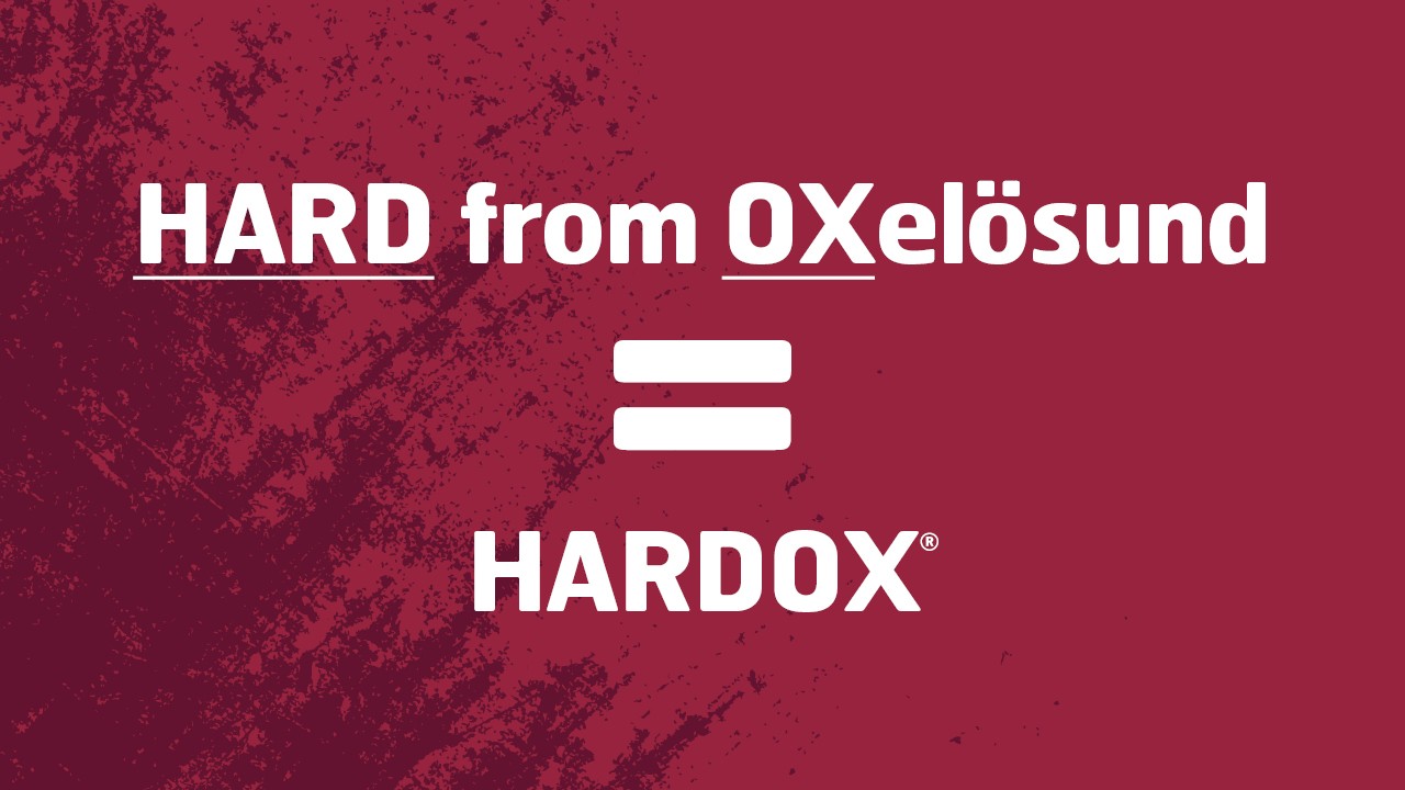 Explanation of the origins of the brand name Hardox (a hard steel from Oxelösund in Sweden).